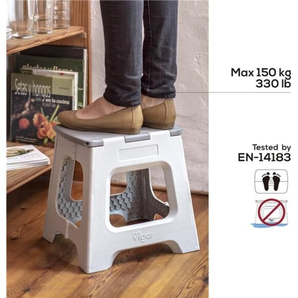 Compact Step Stool Foldable, 12-1/2-inch Step Stools for Adults up to 330 lbs - Picture 5 of 7